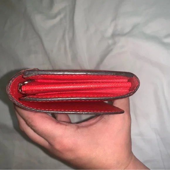 Authentic Red Louis Vuitton Epi Twist Wallet - Picture 4 of 9